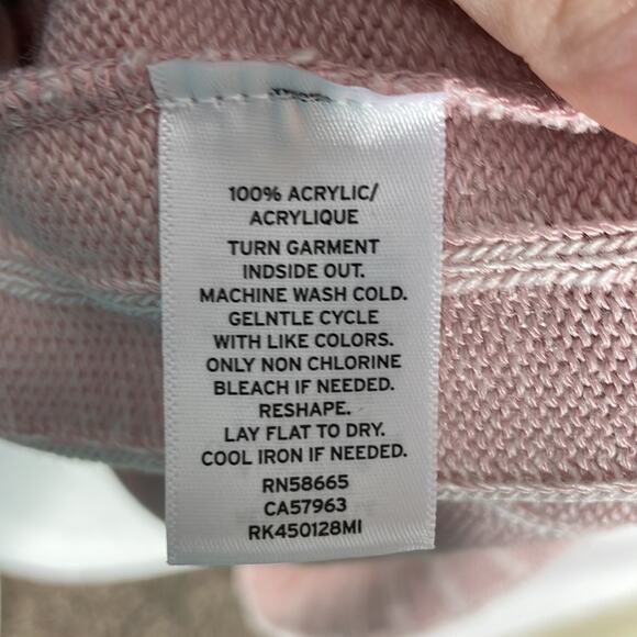 NWT abound ribbed turtleneck crop sweater in pink salmon - Picture 7 of 8